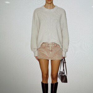 We The Free Gala-Vanting Low Rise Mini Skort Corduroy Pink & White Striped Sz/25
